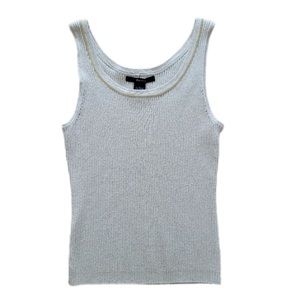 Ralsey Silver Metallic Knit Tank Top Small